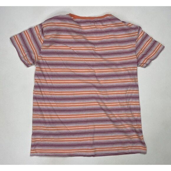 Guess T-shirt Women XS Striped Embroidered Logo Multicolor Short Sleeve - Picture 3 of 5